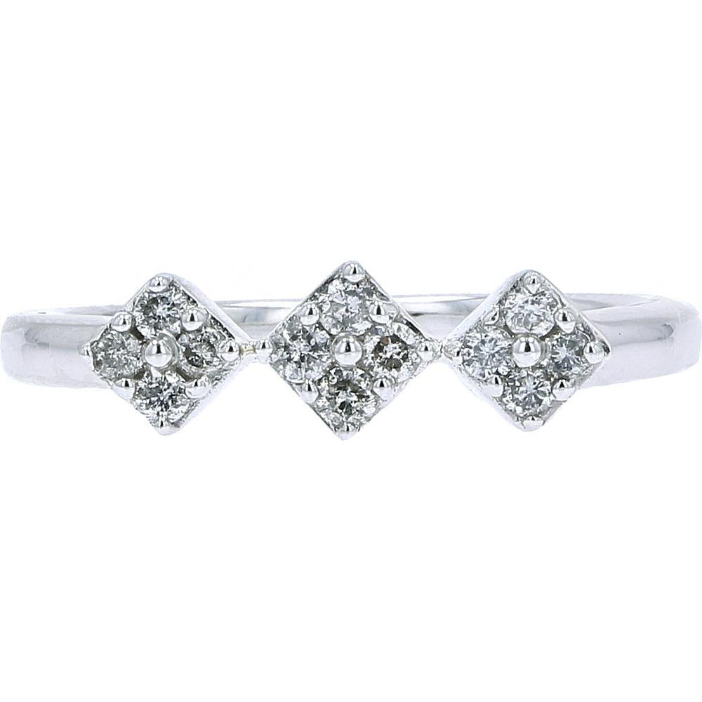 10K White Gold Diamond Pinky Ring - 0.17 Carat Total Diamond Weight