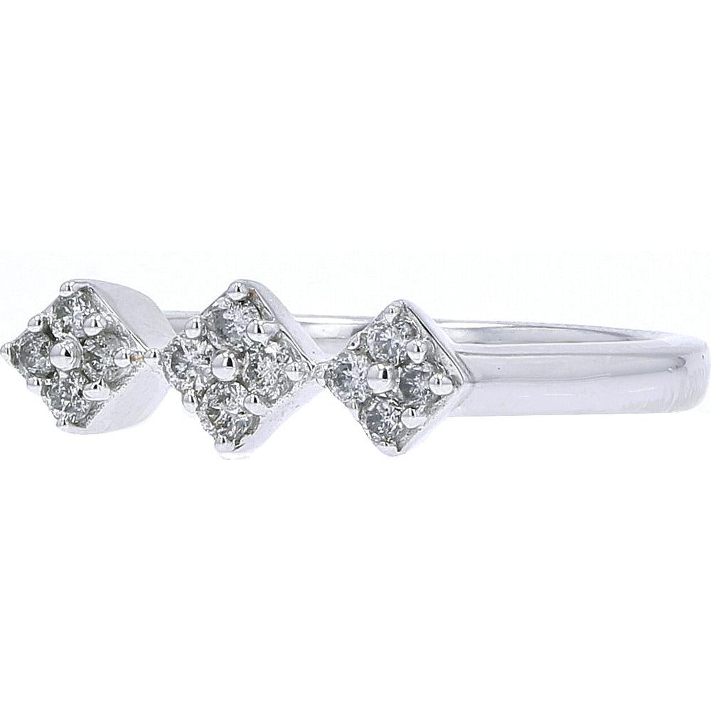 10K White Gold Diamond Pinky Ring - 0.17 Carat Total Diamond Weight