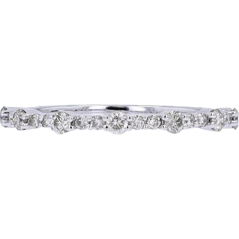 10K White Gold Diamond Stackable Band with 0.35 Carat Total Diamond Weight