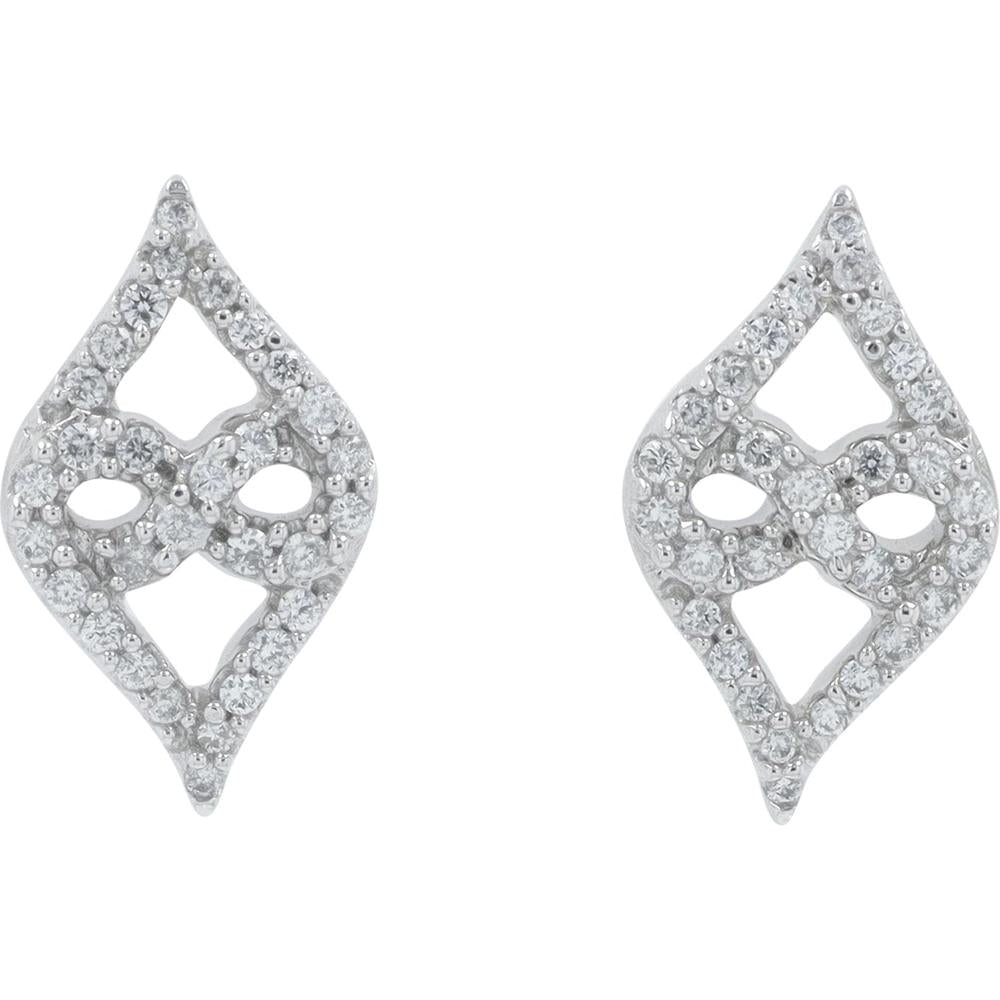 10K White Gold Diamond Stud Earrings - 0.20 Carat Total Diamond Weight