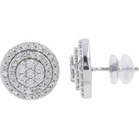 10K White Gold Diamond Stud Earrings - 1.00 Carat Total Diamond Weight