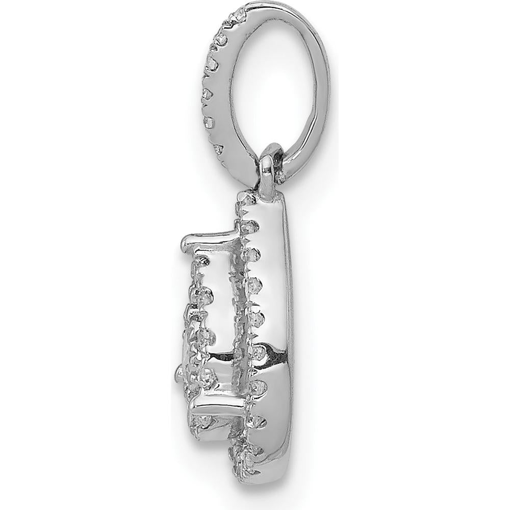 10K White Gold Diamond Teardrop Pendant with Halo - 1/4 Carat Total Diamond Weight by Oro Pregiato