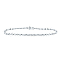 10K White Gold Diamond Tennis Bracelet - 1 and 1/5 Carat Total Diamond Weight