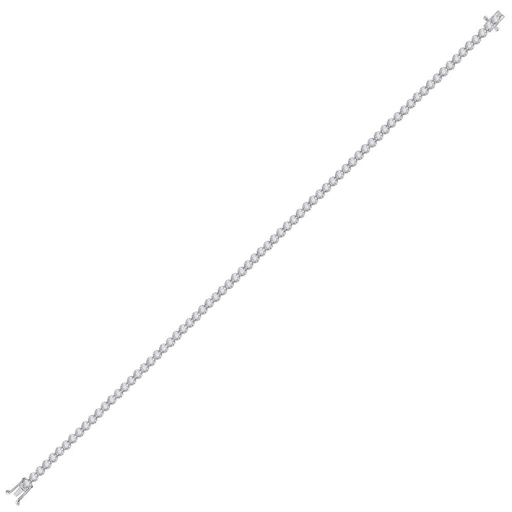 10K White Gold Diamond Tennis Bracelet - 1 and 1/5 Carat Total Diamond Weight