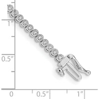 10K White Gold Diamond Tennis Bracelet with Box Catch Clasp - 1.50 Carats Total Diamond Weight by Oro Pregiato