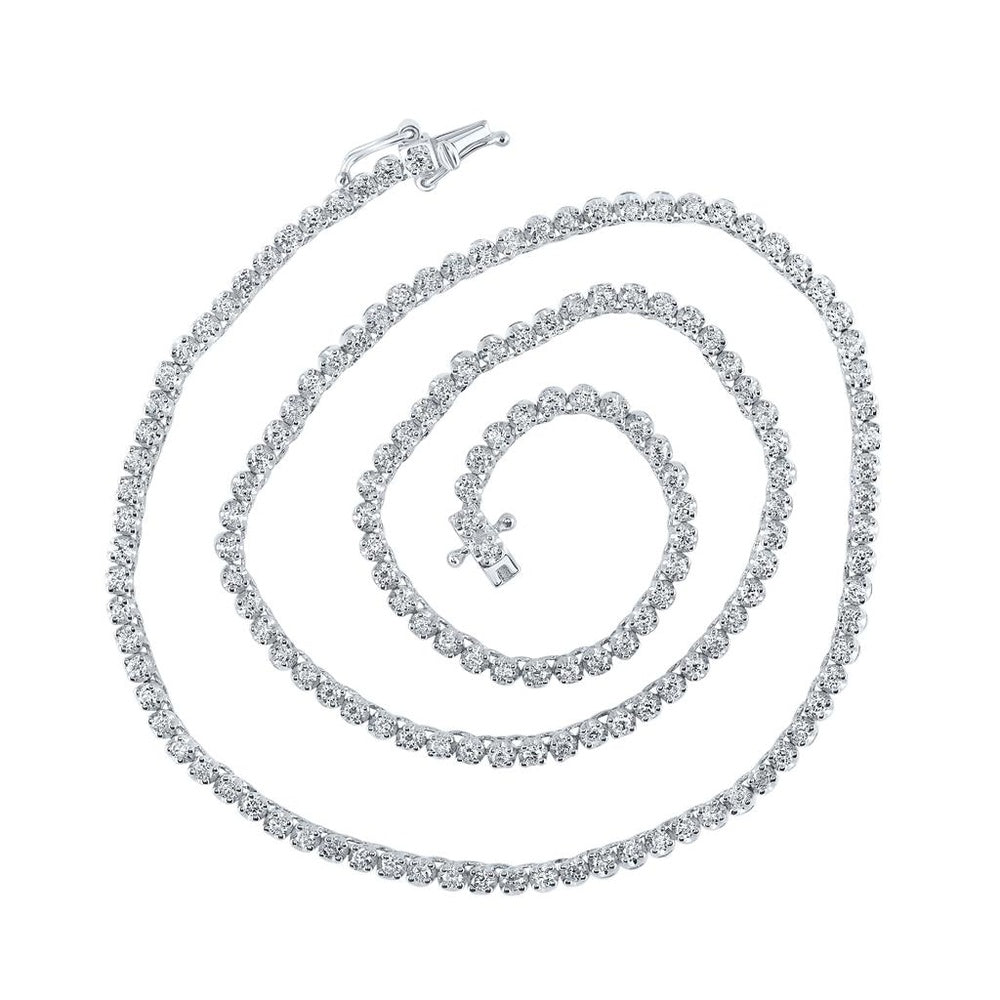 10K White Gold Diamond Tennis Necklace - 2 and 7/8 Carat Total Diamond Weight