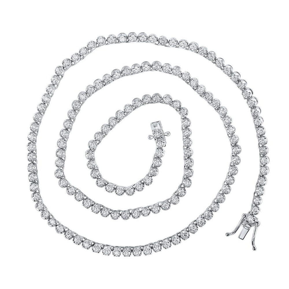 10K White Gold Diamond Tennis Necklace - 4 and 5/8 Carat Total Diamond Weight