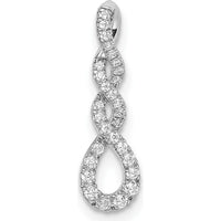10K White Gold Diamond Twist Pendant - Polished Finish by Oro Pregiato