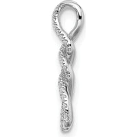 10K White Gold Diamond Twist Pendant - Polished Finish by Oro Pregiato