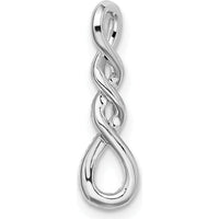 10K White Gold Diamond Twist Pendant - Polished Finish by Oro Pregiato