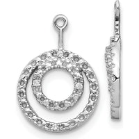 10K White Gold Double Circle Diamond Earring Jackets - 0.50 Carats Total Diamond Weight by Oro Pregiato