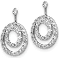 10K White Gold Double Circle Diamond Earring Jackets - 0.50 Carats Total Diamond Weight by Oro Pregiato