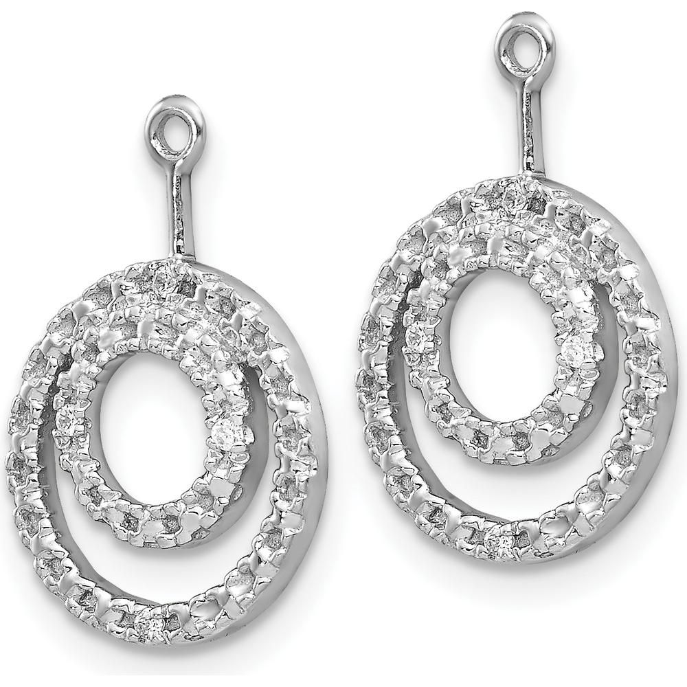 10K White Gold Double Circle Diamond Earring Jackets - 0.50 Carats Total Diamond Weight by Oro Pregiato