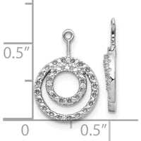 10K White Gold Double Circle Diamond Earring Jackets - 0.50 Carats Total Diamond Weight by Oro Pregiato