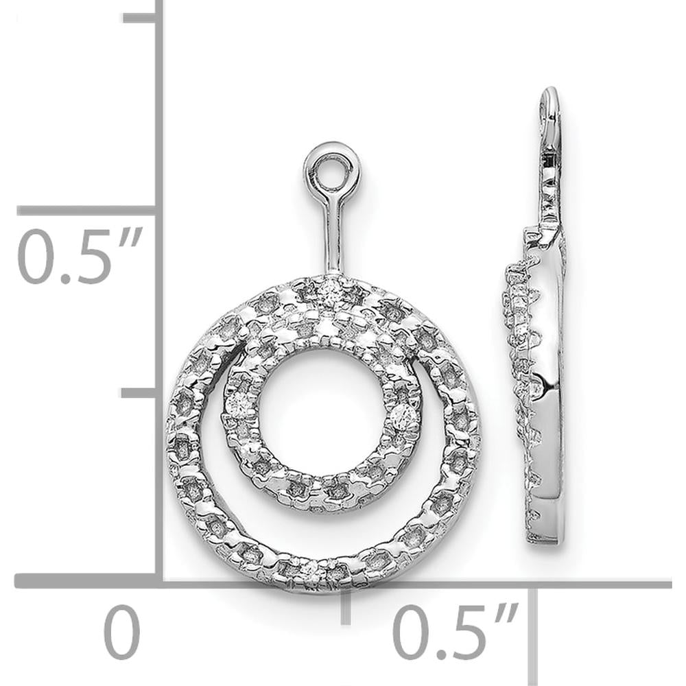 10K White Gold Double Circle Diamond Earring Jackets - 0.50 Carats Total Diamond Weight by Oro Pregiato