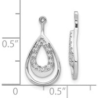 10K White Gold Double Teardrop Diamond Earring Jackets - 1/4 Carats Total Diamond Weight by Oro Pregiato