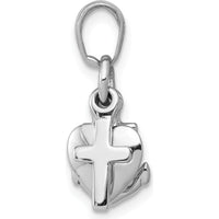 10K White Gold Faith, Hope and Charity 3D Charm Pendant - Polished Finish