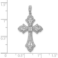 10K White Gold Fancy Cross Pendant with Round Diamonds - 0.50 Carat Total Diamond Weight by Oro Pregiato