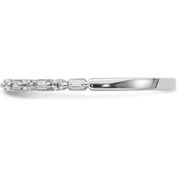 10K White Gold Fancy Diamond Band with Round and Emerald-Cut Diamonds - 0.50 Carat Total Diamond Weight by 0