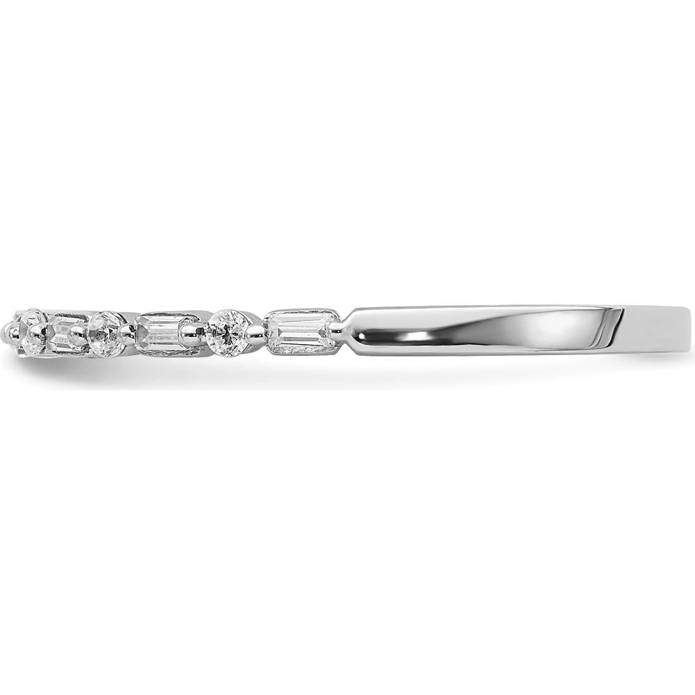 10K White Gold Fancy Diamond Band with Round and Emerald-Cut Diamonds - 0.50 Carat Total Diamond Weight by 0