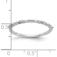 10K White Gold Fancy Diamond Band with Round and Emerald-Cut Diamonds - 0.50 Carat Total Diamond Weight by 0