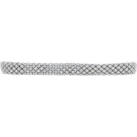 10K White Gold Geometric Honeycomb Diamond Bracelet with Prong-Set Round Diamonds - 3.00 Carat Total Diamond Weight
