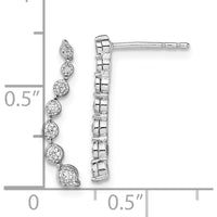 10K White Gold Graduating Diamond Drop Earrings - 1.00 Carat Total Diamond Weight by Oro Pregiato