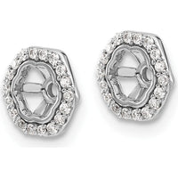 10K White Gold Hexagon Diamond Earring Jackets with Cluster Diamonds - Total Diamond Weight 0.60 Carats by Oro Pregiato