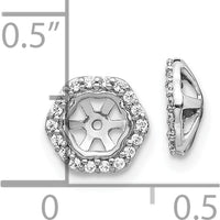 10K White Gold Hexagon Diamond Earring Jackets with Cluster Diamonds - Total Diamond Weight 0.60 Carats by Oro Pregiato