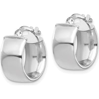 10K White Gold High Polished 31mm Hoop Earrings - Rhodium Plated