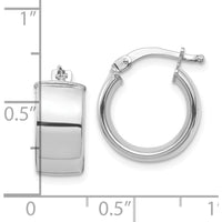 10K White Gold High Polished 31mm Hoop Earrings - Rhodium Plated