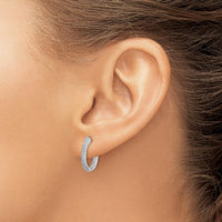 10K White Gold In/Out Diamond Hoop Earrings - 1.00 Carat Total Diamond Weight by Oro Pregiato