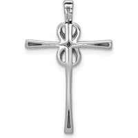 10K White Gold Infinity Cross Pendant with Round Diamonds - 0.03 Carat Total Diamond Weight by Oro Pregiato