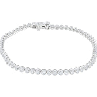 10K White Gold Lab Grown Diamond Tennis Bracelet - 1.50 Carat Total Diamond Weight