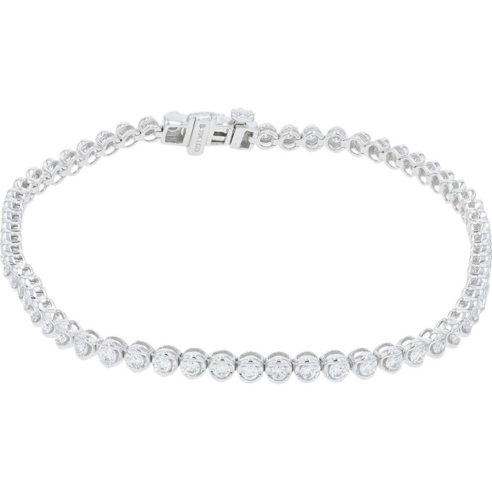 10K White Gold Lab Grown Diamond Tennis Bracelet - 1.50 Carat Total Diamond Weight