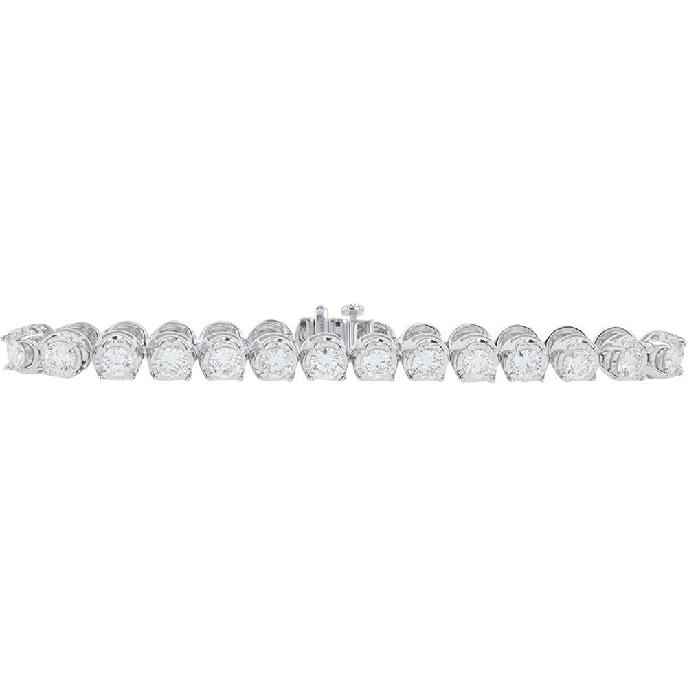 10K White Gold Lab Grown Diamond Tennis Bracelet - 7.00 Carat Total Diamond Weight