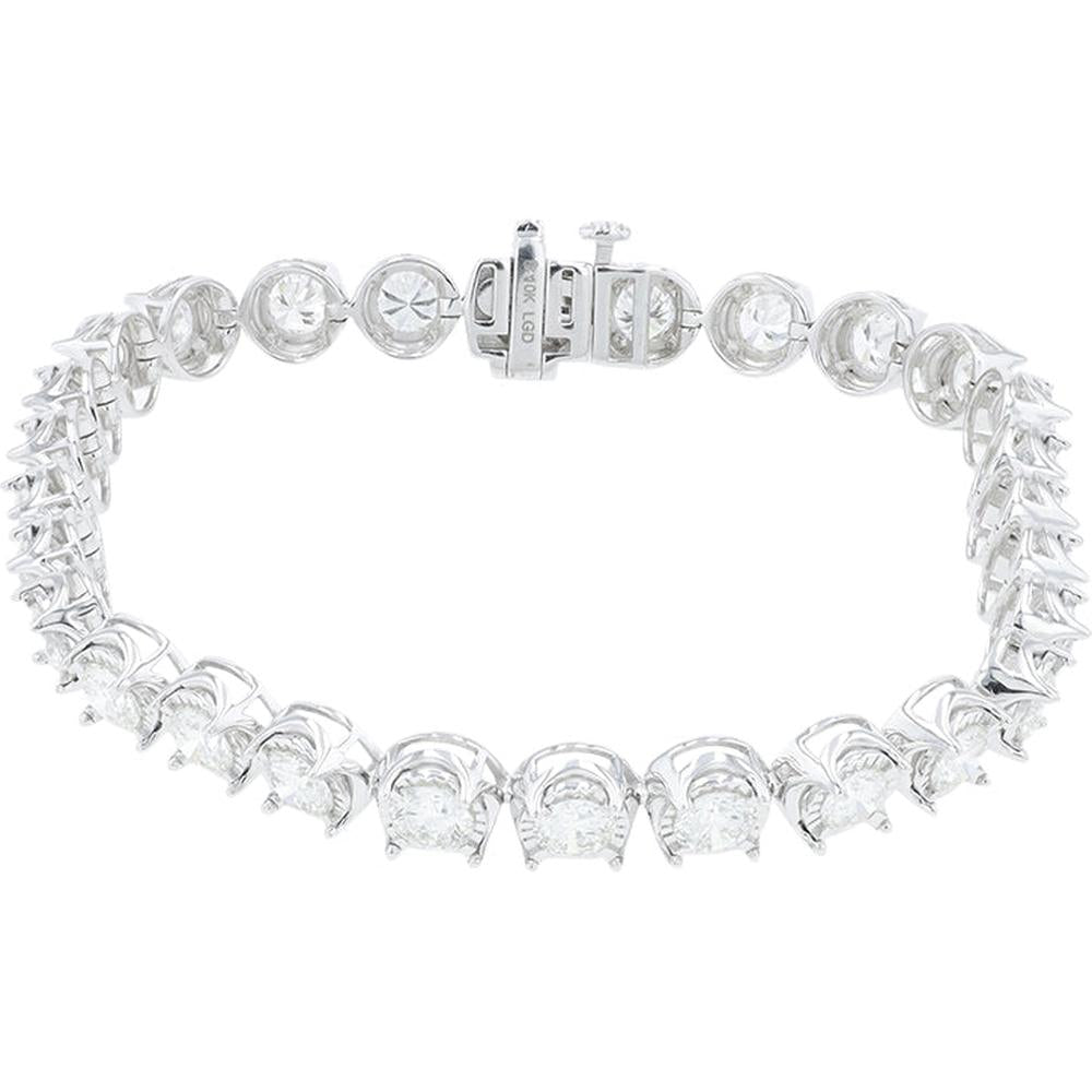 10K White Gold Lab Grown Diamond Tennis Bracelet - 7.00 Carat Total Diamond Weight