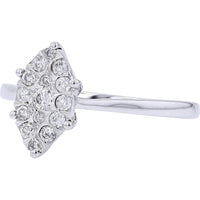 10K White Gold Marquise Cluster Diamond Engagement Ring - 1/4 Carat Total Diamond Weight
