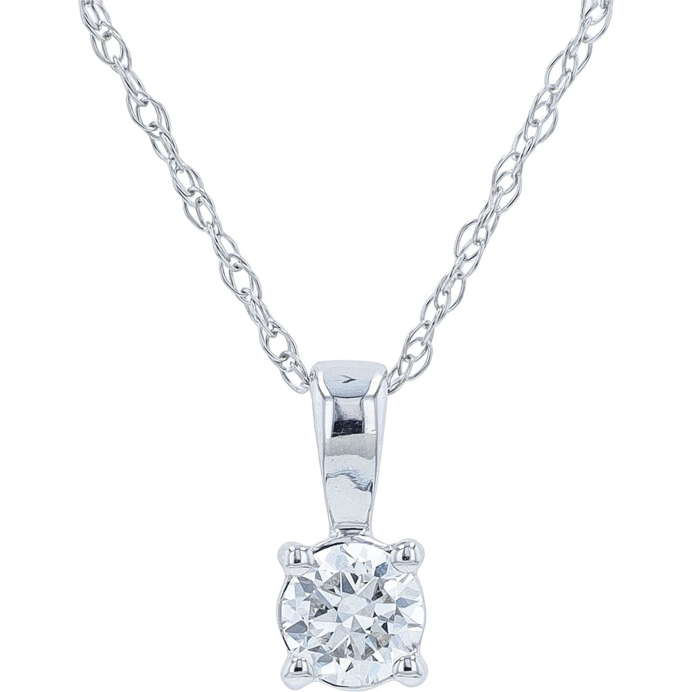10K White Gold Matching Necklace and Stud Earring Set with 0.50 Carat Total Weight Round Lab Grown Diamonds