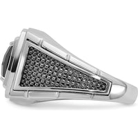 10K White Gold Men’s Black Rhodium Onyx and Diamond Ring - Complete Design by IBGoodman