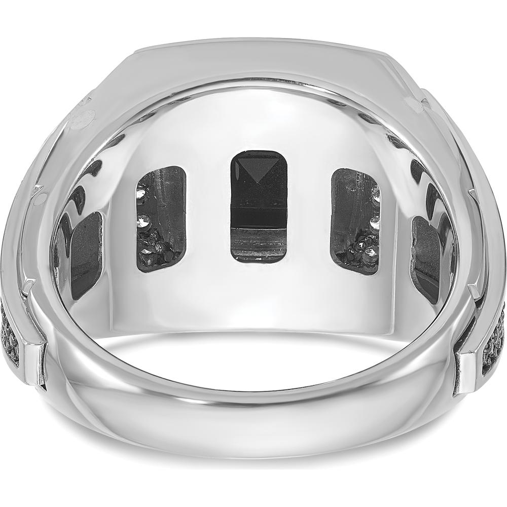10K White Gold Men’s Black Rhodium Onyx and Diamond Ring - Complete Design by IBGoodman