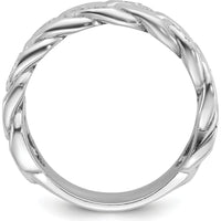 10K White Gold Men's Cuban Link Diamond Ring with Rhodium Plating - 0.50 Carats Total Diamond Weight by IBGoodman