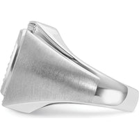 10K White Gold Men's Polished & Satin Cluster Ring Mounting - Rhodium Plated by IBGoodman