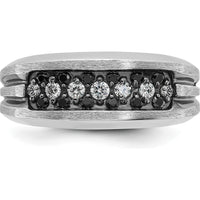 10K White Gold Men's Polished Satin Grooved Ring Mounting by IBGoodman