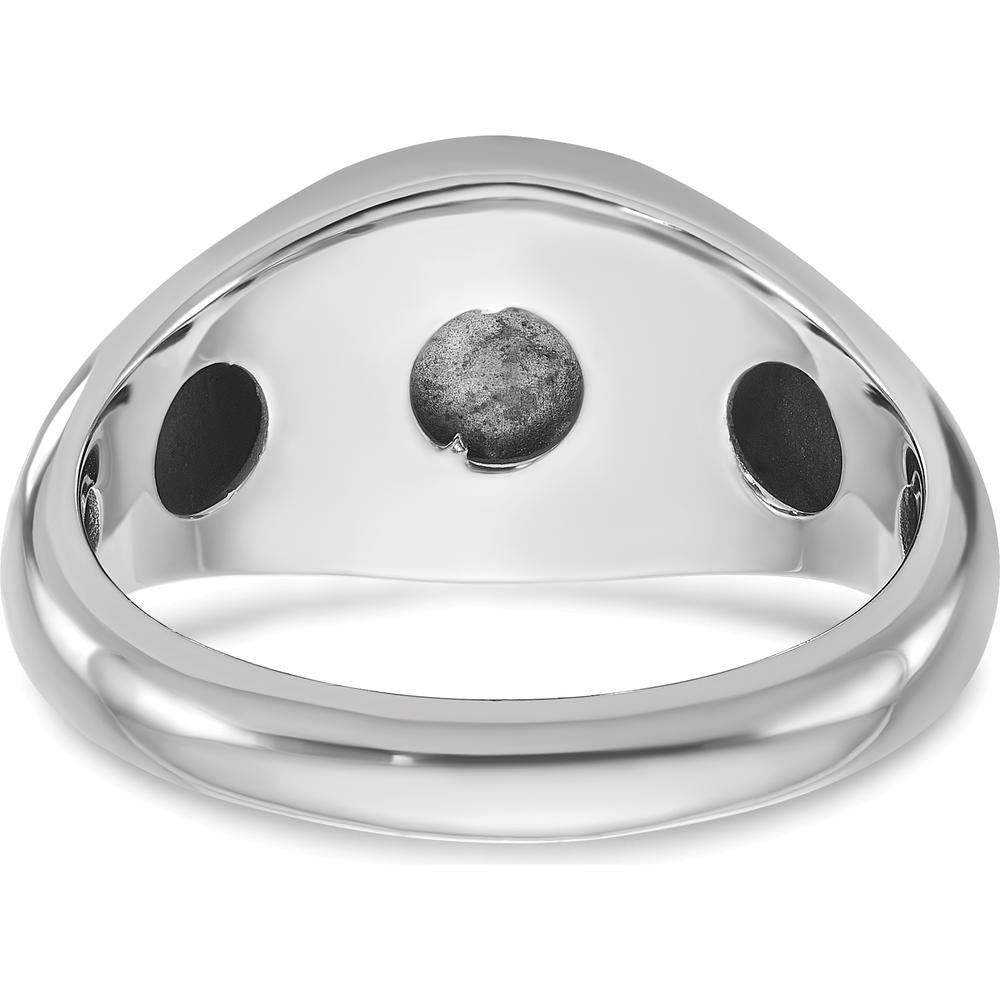 10K White Gold Men's Ring with Lab-Created Sapphire Doublet - Elegant Sapphire Design by IBGoodman