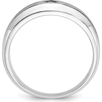 10K White Gold Men's Ring with Round Diamond - 0.05 Carats Diamond Weight by IBGoodman