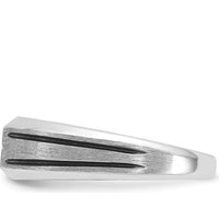 10K White Gold Men's Ring with Round Diamond - 0.05 Carats Diamond Weight by IBGoodman