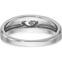 10K White Gold Men's Ring with Round Diamond - 0.05 Carats Diamond Weight by IBGoodman