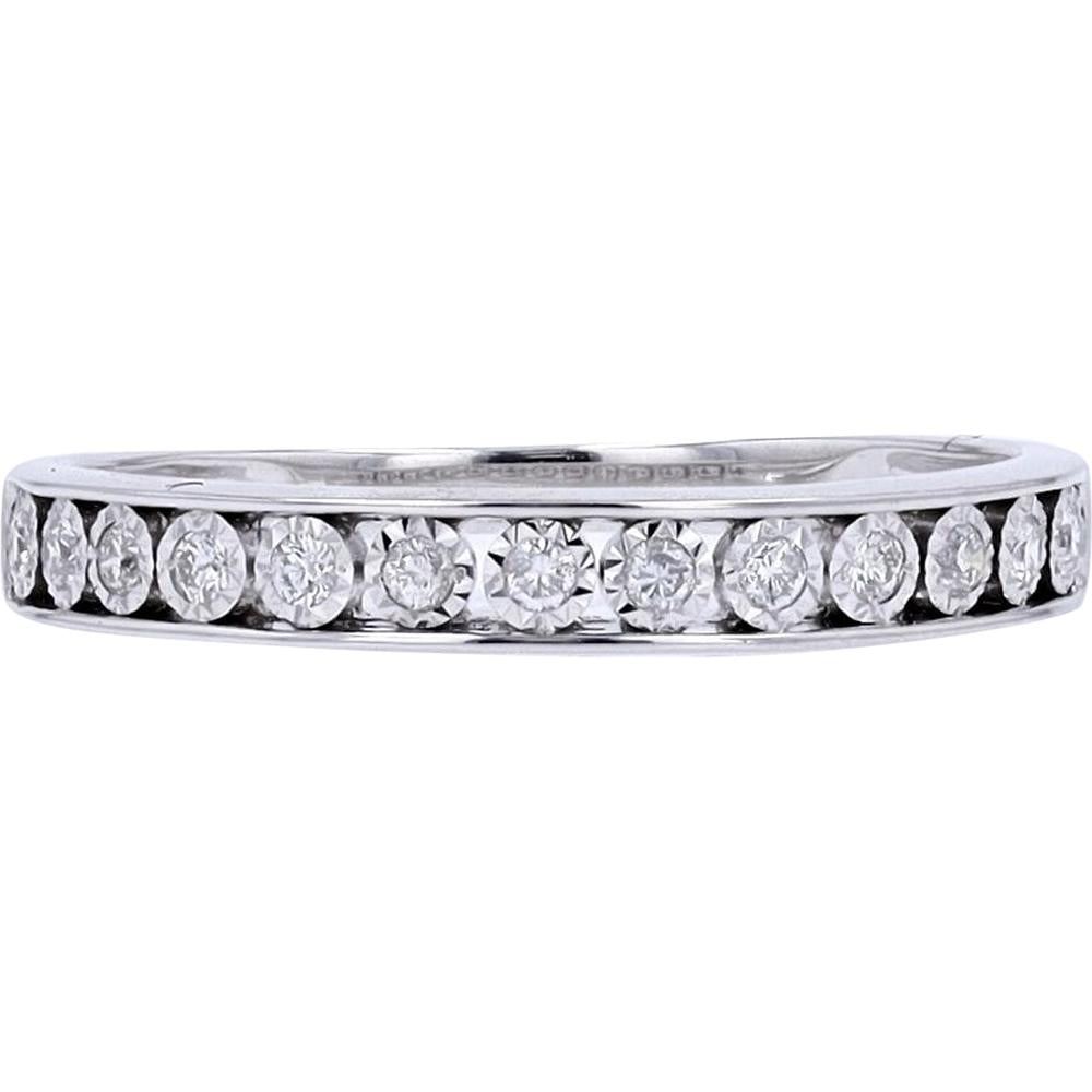 10K White Gold Miracle Set Diamond Band - 0.16 Carat Total Diamond Weight