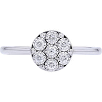 10K White Gold Miracle Set Round Diamond Cluster Ring - 0.16 Carat Total Diamond Weight